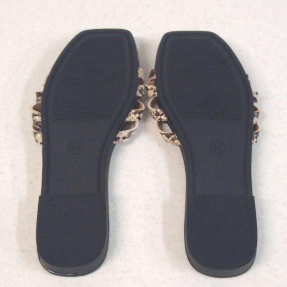 A New Day Sandals Snakeskin Size 6.5 Women Embossed Strappy Slide On Sandal NWT - Picture 4 of 7